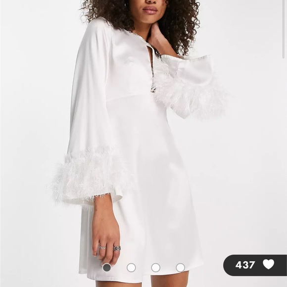 ASOS Dresses & Skirts - White Feather Bell Sleeve Dress